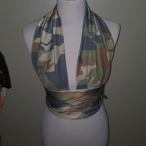 Sexy army open back top